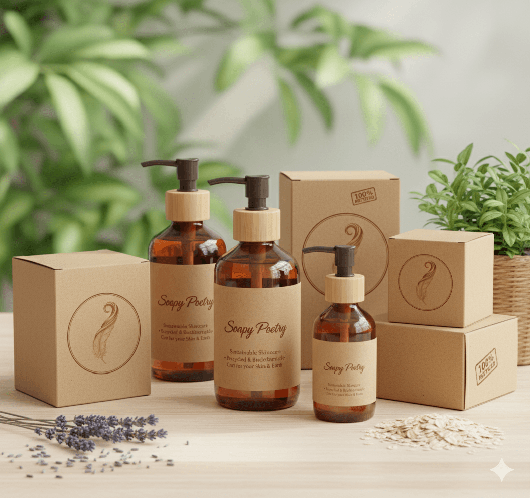 Sustainable handmade soap on a natural setting
